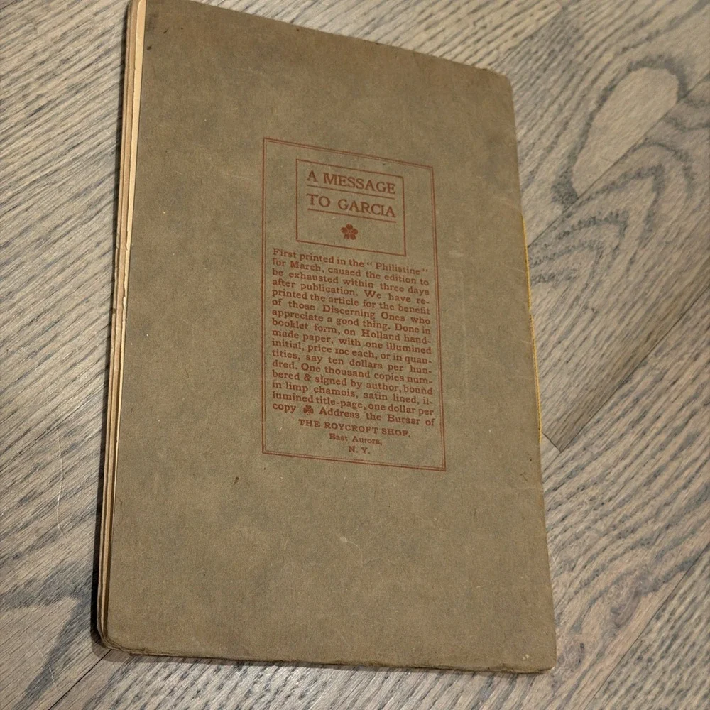 A Message to Garcia Elbert Hubbard Book Preachment Elbert Hubbard 1899